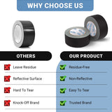 Dura-Bind Gaffer Tape, Premium Black 2 inches x 30 Yards, Matte Fabric Cloth Tape, Safe for Floor & Wall, Leaves No Residue, Pro Blackout Non-Reflective protapes for Painters, Electrical Cords Cable