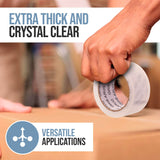 Dura-Bind Clear Packing Tape Refills, Heavy Duty Premium Packaging Tape for Sealing Boxes, 1.8 Inch x 60 Yards (12 Pack)
