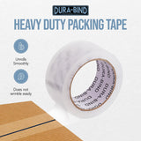 Dura-Bind Clear Packing Tape Refills, Heavy Duty Premium Packaging Tape for Sealing Boxes, 1.8 Inch x 60 Yards (12 Pack)