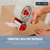Dura-Bind Clear Packing Tape Refills, Heavy Duty Premium Packaging Tape for Sealing Boxes, 1.8 Inch x 60 Yards (12 Pack)
