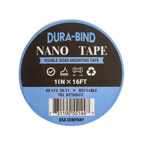 Dura-Bind Clear Double Sided Nano Tape. Heavy Duty, Strong Adhesive Mounting Tape (16 ft.)