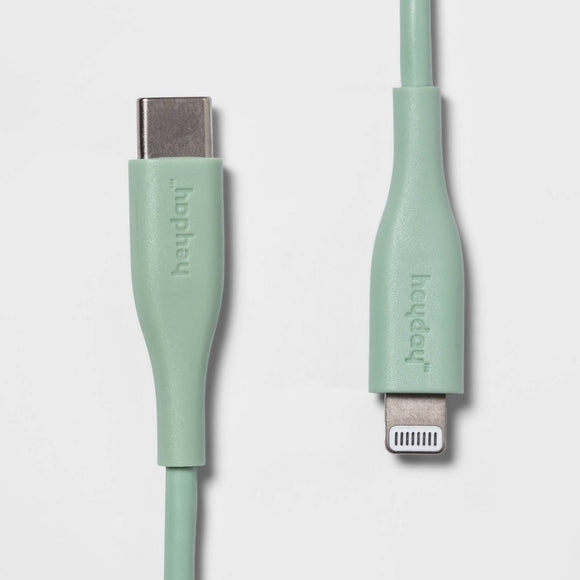 Heyday 3' Lightning to USB-C Round Cable - River Green
