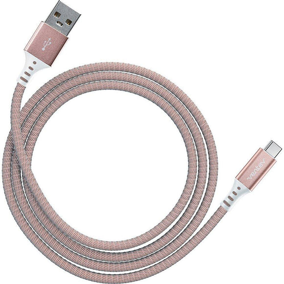 Ventev Charge Sync Alloy USB-A to USB-C 2.0 Cable 4ft (Rose Gold)