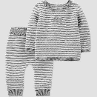 Carter's Just One You® Baby Elephant Sweater Top & Bottom Set - White/Gray
