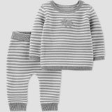 Carter's Just One You® Baby Elephant Sweater Top & Bottom Set - White/Gray