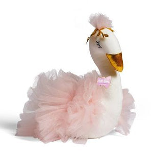 FAO Schwarz Petit Bon Swan 11" Stuffed Animal with Pink Lace Tutu